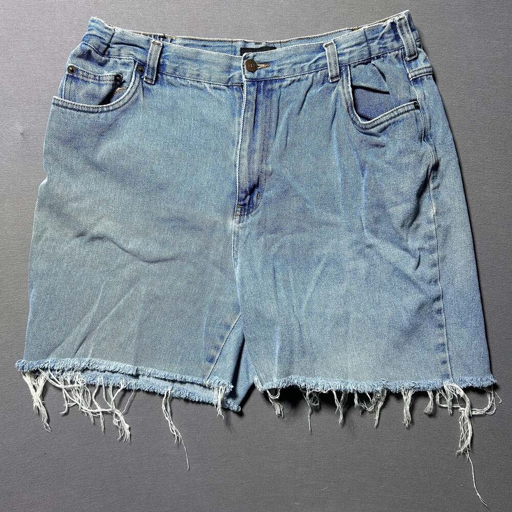Bill Blass Men's Light Wash Raw Hem Denim Shorts Size 34
